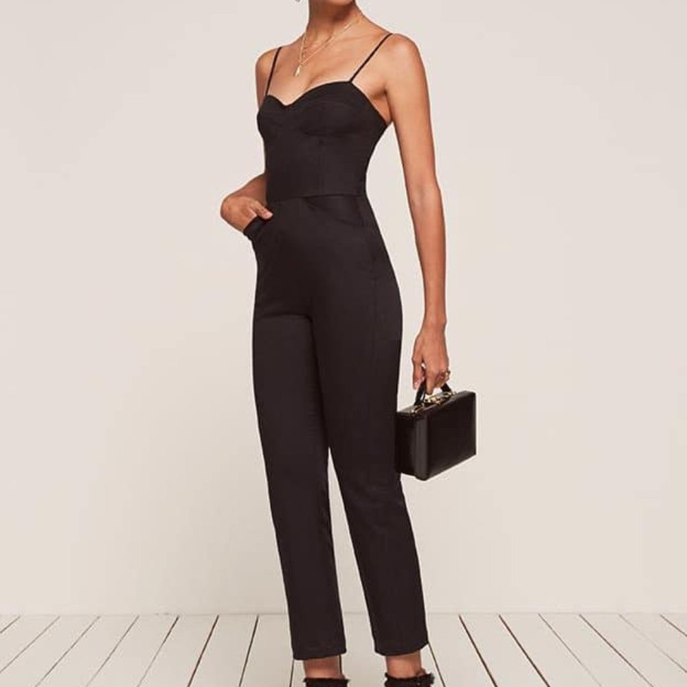 Reformation Norwood Jumpsuit in Black, size 2